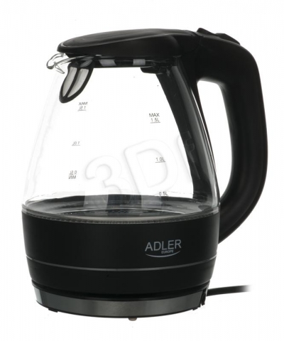Czajnik elektryczny ADLER AD 1224 1,5 L (2000W, Przeźroczysty)