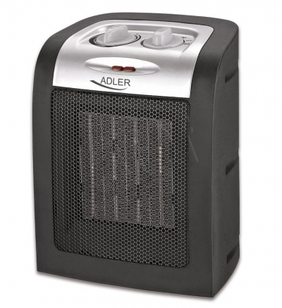 Termowentylator ADLER AD 7702 /wys. 22cm/1500W/ czarno- szary
