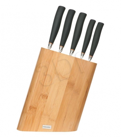 Zestaw 5 noży w bambusowym bloku F FISKARS 977891