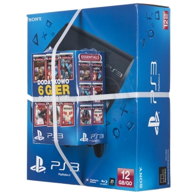 PS3 12GB + dodatkowy DualShock 3 + 6 gier