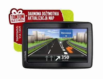NAWIGACJA TOMTOM VIA 135 EU z dożywotnią aktuali.