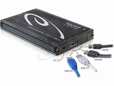 OBUDOWA 2.5 NA DYSK SATA USB 3.0 CZARNA + eSATAp