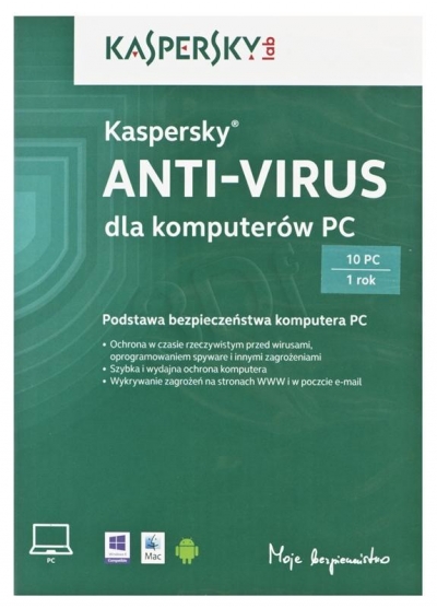 KASPERSKY ANTYVIRUS 2014 10Dt 1Y Box