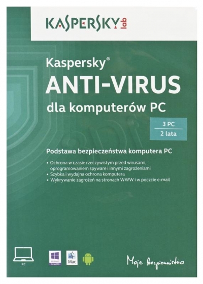 KASPERSKY ANTYVIRUS 2014 3Dt 2Y Box
