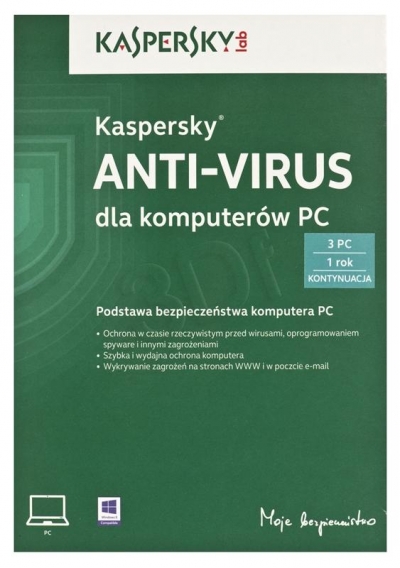 KASPERSKY ANTYVIRUS 2014 PL 3Dt 1Y -kontynuacja