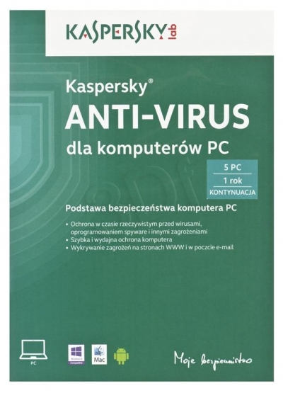 KASPERSKY ANTYVIRUS 2014 PL 5Dt 1Y -kontynuacja