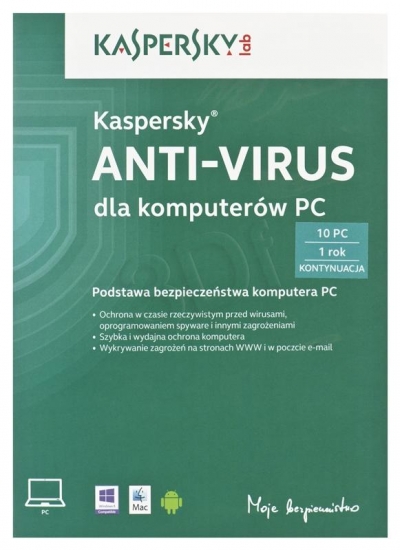KASPERSKY ANTYVIRUS 2014 PL 10Dt 1Y -kontynuacja