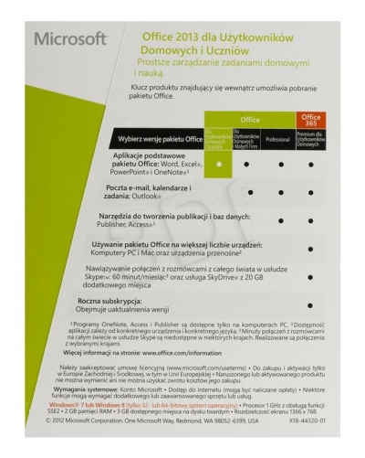 MS Office Home and Student 2013 32-bit/x64 PL MLK