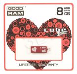 GOODRAM FLASHDRIVE 8GB USB 2.0 CUBE Valentine RED