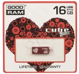 GOODRAM FLASHDRIVE 16GB USB 2.0 CUBE Valentin RED