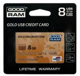GOODRAM FLASHDRIVE 8192MB USB 2.0 GOLD CREDIT CARD