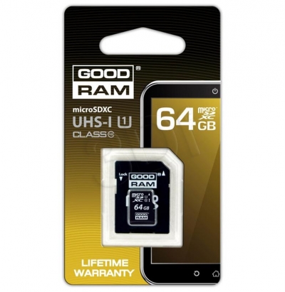 GOODRAM microSDHC 64GB UHS-I class 10+adapter