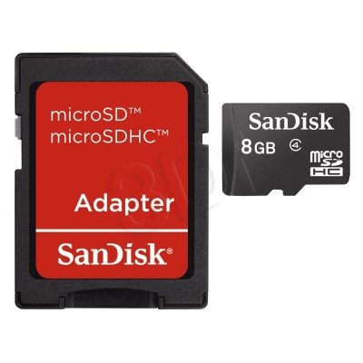 SANDISK MICRO SD 8GB Class 4 + ADAPTER