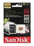 SANDISK microSDXC 64GB EXTREME 60MB/s Class 10 U3 + Adapter SD + Rescue Pro Deluxe
