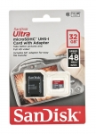 SANDISK microSDHC 32GB ULTRA 48MB/s Class 10 UHS-I + Adapter SD (opakowanie Foto)