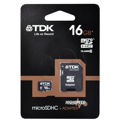 TDK SECURE DIGITAL MICRO SDHC 16GB CLASS 10 +adap