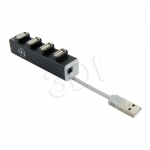 4WORLD HUB USB 2.0 CLEVER 4 PORTY CZARNY