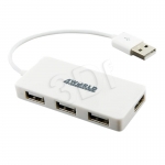 4WORLD HUB USB 2.0 RECTANGLE 4 PORTY BIAŁY
