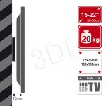 UCHWYT ŚCIENNY LCD 15-22VESA 75/100 MAX 20KG BLK