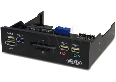 PANEL 5,25 WIELOF. UNITEK Y-3903, USB 3.0 (WYPRZ)
