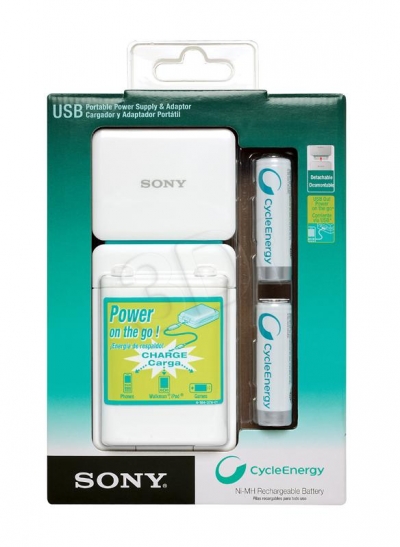 ZASILACZ PRZENOŚNY SONY CP-AH2R USB + 2 AKUMULATORY